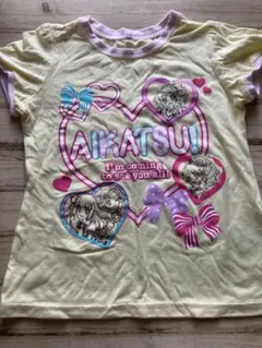 【匿名配送】アイカツ！ 半袖Tシャツ イエロー 女の子用　110センチ