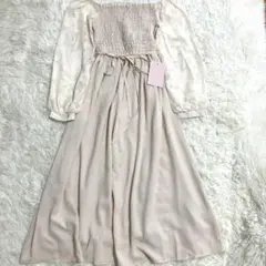 未使用タグ付 mily bilet 2way ジャガード オフショル ワンピース