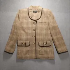 上品 レリアン 丸襟 テーラードジャケット ウール 金ボタン 入学式 セレモニー
