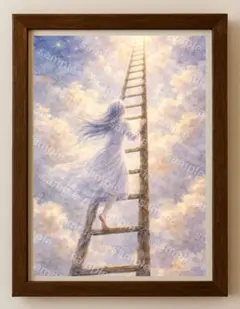 【水彩画アート】星梯子の彼方へ 2L版写真用紙