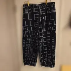 PELLE PELLE 総柄 バギーパンツ 32 ホワイト デニム tohji - メルカリ