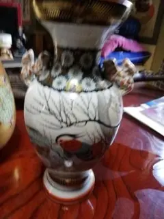 九谷焼花瓶(刻印有り)