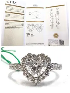 Pt900 ハートシェイプルビーリング R1.068ct D1.01ct 鑑別付 - メルカリ