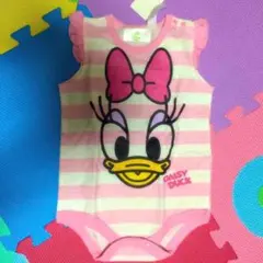 新品タグ付☆デイジーマウス☆肩フリル ロンパース☆ボーダー
