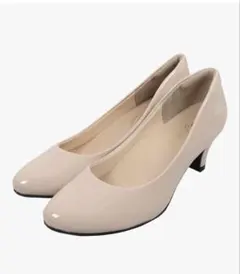 ベージュ エナメル ハイヒール