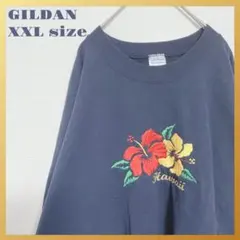 美品USA古着ギルダンスエット紺色ネイビー2XLゆるだぼ刺繍90s00sY2K