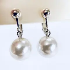 大粒パール風　イヤリング　昭和レトロ　アンティーク　結婚式　入学式　卒業式