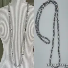 【未使用】パールネックレス　天然石　シルバー