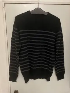 無印良品　メンズ　ニット　黒　ボーダー　Mサイズ　新品未使用