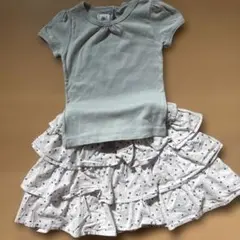 PETIT BATEAU 半袖シャツ フリルスカート ２点セット