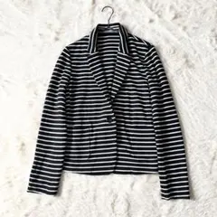 Theory luxe サイズ38 ノーカラーダブルブレストジャケット ネイビー