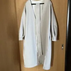 チェック柄ロングコート ライトグレー