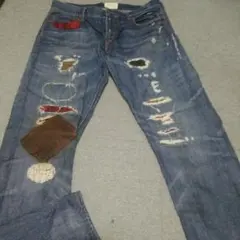 RUGBY パッチワークダメージデニムポロラルフローレン