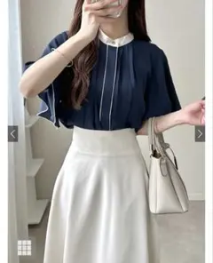 GRL ピンタックフレアスリーブシフォンブラウス ［fo2098］