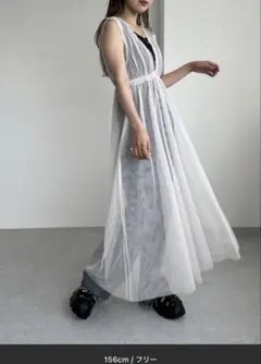 après jour アイボリー アソートチュール/レースワンピース