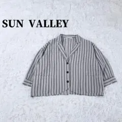 美品✨SUN VALLEY リネン混ストライプジャケットMのサムネイル