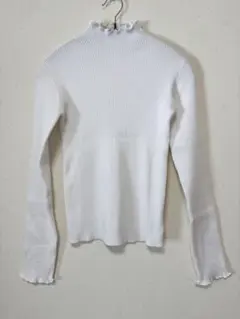 【GRL】ハイネックメロウリブニットトップス（アイボリー）