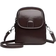 ✨ショルダーバッグ 牛革 サコッシュ 斜めがけ ショルダーポーチ 縦型 軽量 鞄