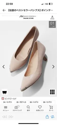 バニスター　【伝説のベストセラーパンプス】ポインテッドラインパンプス