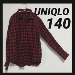 UNIQLO｜ユニクロ｜ネルシャツ｜赤黒ブラック｜140｜シャツ｜着回し抜群