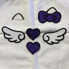 うちわデコ デコパーツ 猫耳【紫】