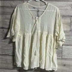 MOUSSY レーヨン100％ レースアップブラウス（FREE）