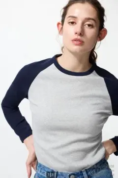 UNIQLOユニクロ　ソフトリブT/長袖/ラグラン