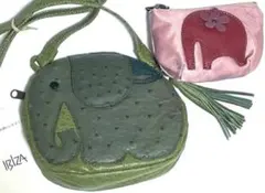 新品★イビサ★象★ショルダー★ゾウポーチ★オーストリッチ本革