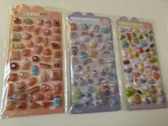 【新品未開封】ぷっくりシール。立体シール。3Dシール。中身空洞シール。3枚セット