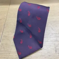 ISAIA 레드 실크 타이