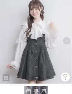 クチュールバイロジータ　ラッフルミニワンピース（カラーブラック）（フリーサイズ）