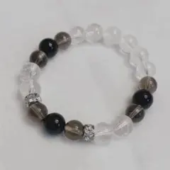 厄除けお守り モリオン・スモーキークォーツ 天然石 デザインブレスレット