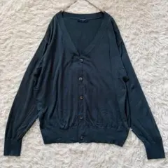 BACK NUMBER　Vネックカーディガン　L　ブルーグリーン◆A1834のサムネイル