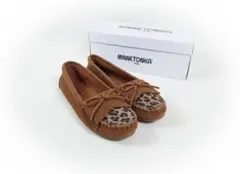 MINNETONKA[ミネトンカ]キルティースウェード ヒョウ柄 モカシン 26
