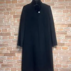 (未使用級)カシミヤ100 ロングコート　ハイセンス　ミンクファー　比翼　黒色