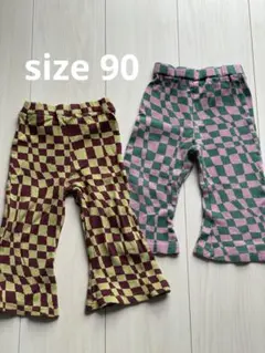 マーキーズ　チェック柄 フレアパンツ 2点セット