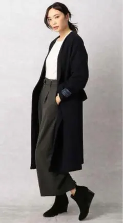 コムサマチュア　コート　ノーカラーガウンコート