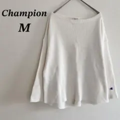 【大特価】Champion チャンピオン ワッフル ロンT M 長袖 白 無地