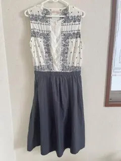 ●Khaju SHIPS●カージュ シップス 刺繍ノースリーブ切替ワンピースのサムネイル