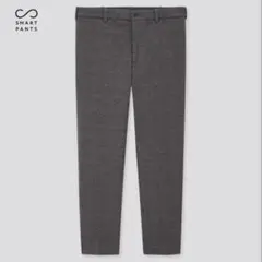 UNIQLO グレー スマートアンクルパンツ（ジャージー・グレンチェック・丈標準