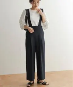 Mサイズ　アーバンリサーチドアーズ　TRハイウエストサロペット　濃紺