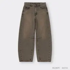 GU バレルレッグジーンズ ブラウン Sサイズ