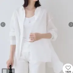 INDIVI シアー ギャザー ブラウス シャツ 44 2XL 白 バイカラー - メルカリ