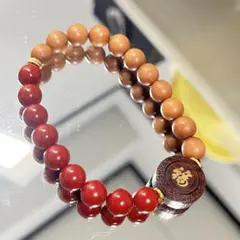 檀木 × 朱砂 ブレスレット