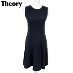 【美品】theory ノースリーブワンピース 0 無地　ブラック