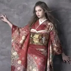 着物 振袖フルセット 振袖 赤紫色 やまと誂え 辻が花 - メルカリ