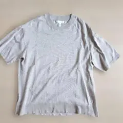 H&M ライトグレー 薄手半袖ニット トップス XS
