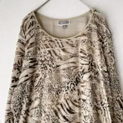 華やかアニマル柄✨JM collection ティアード チュニック XL