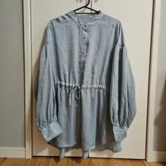 ナイスクラップ チェック柄 シャイニーサテン オーバーサイズ シャツ