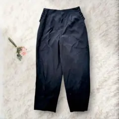 フリルポケットスラックスパンツ　ブラック　M